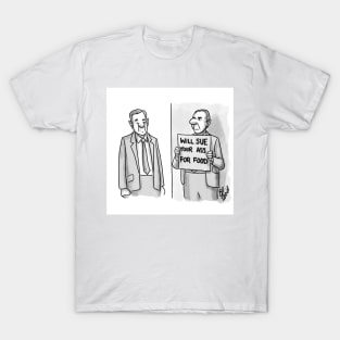 Classic Homeless Lawyer Cartoon T-Shirt